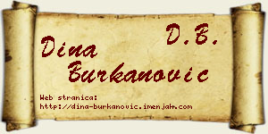 Dina Burkanović vizit kartica
